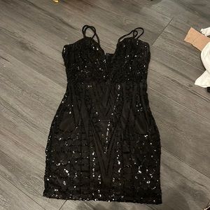 Black sequins dress